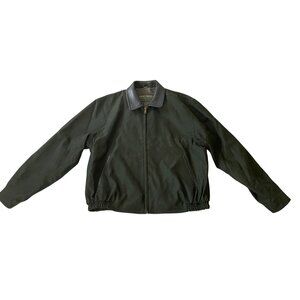 Robert Comstock Black Jacket Endurance Mens Leather Collar Lightweight Size 42